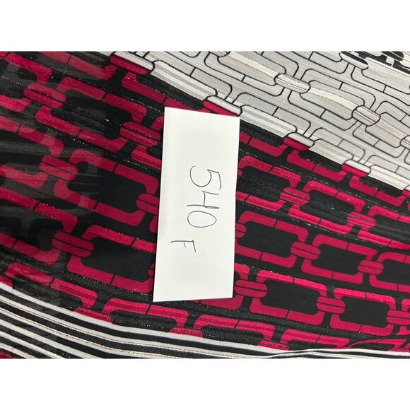 Sami & Jo Blouse Black Tank Top Attached Red White Chain Print Jacket Long Sz S - Picture 9 of 10